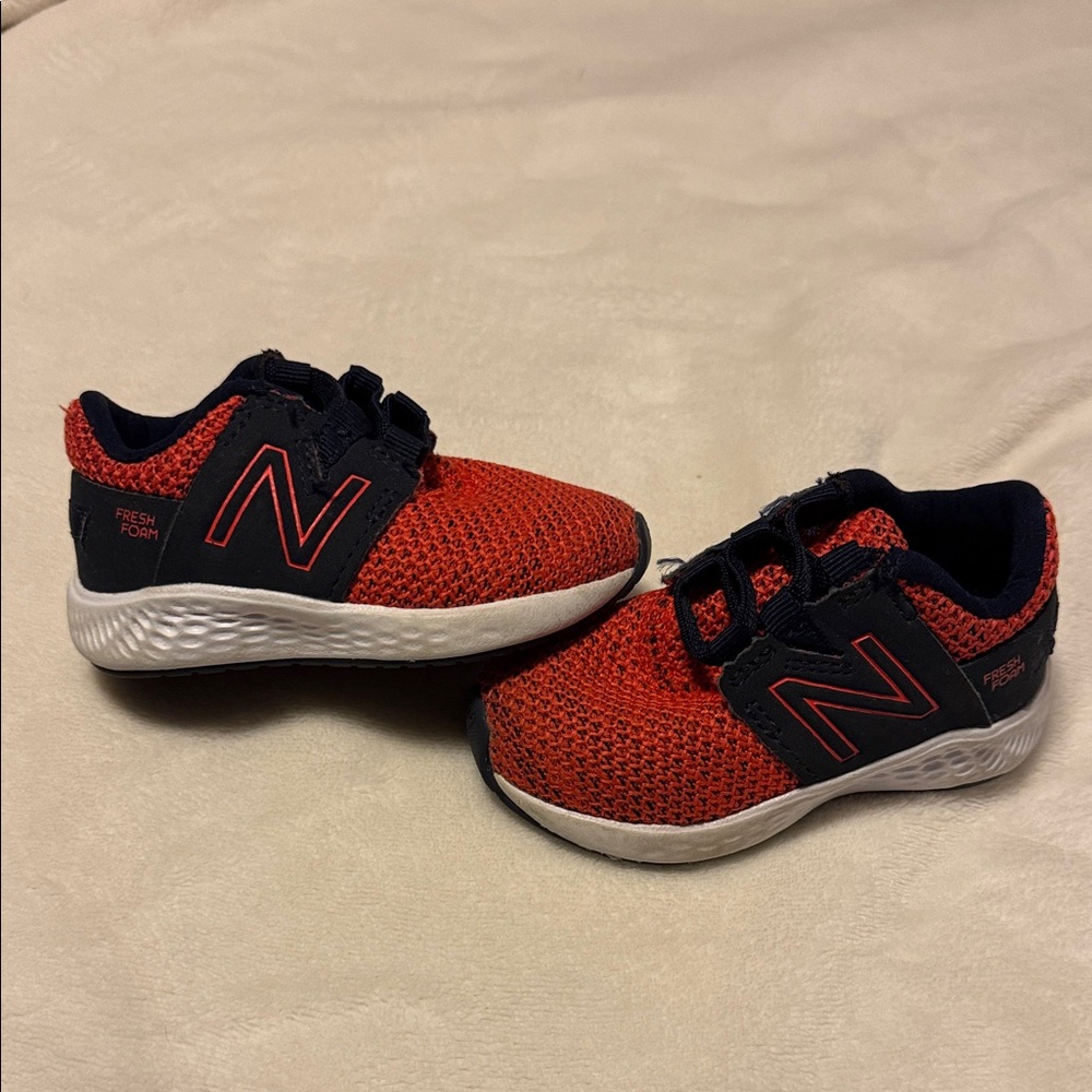 New Balance Kids Red and Navy Sneakers